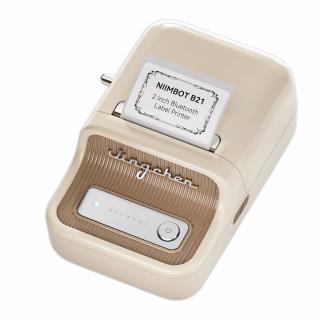 B21 Portable Bluetooth Thermal Label Printer - Cream 