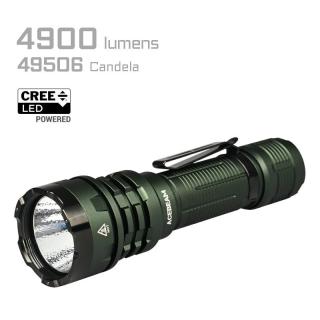 Defender P17 Dual-Switch Tactical Flashlight - Dark Green 