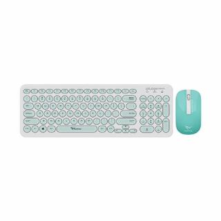 A2000 Wireless Keyboard Mouse Combo - White & Mint 