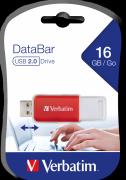 DataBar 16GB USB Flash Drive- Red