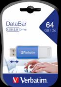 DataBar 64GB USB Flash Drive- Blue