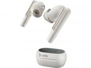 Poly Voyager Free 60+ UC M White Sand Earbuds + BT700 USB-A Adapter + Touchscreen Charge Case