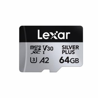 Professional Silver Plus 64GB microSDXC UHS-I A2 Class Memory Card 