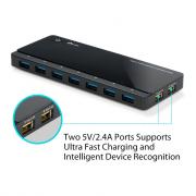 UH720 USB 3.0 7-Port Hub with 2 Charging Ports - Black