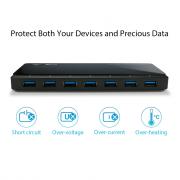 UH720 USB 3.0 7-Port Hub with 2 Charging Ports - Black