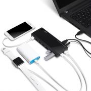 UH720 USB 3.0 7-Port Hub with 2 Charging Ports - Black