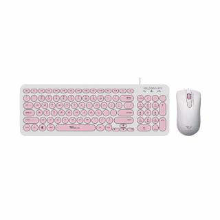 Jellybean U2000 Keyboard and Mouse- White & Peach 