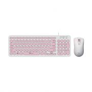 Jellybean U2000 Keyboard and Mouse- White & Peach