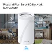 Home Mesh Deco BE65-5G 5G BE11000 Tri-Band Whole Home Mesh Wi-Fi 7 System