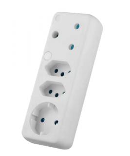 4 Way Schuko Multi-Plug - White 