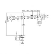 Economy Steel Dual Monitor LCD Vesa Desk Mount For most 13