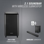 Supersonic Series 2.1 200 W Soundbar System with Wireless Subwoofer - Black