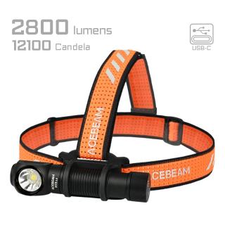 H15 2.0 Rechargeable Industrial Headlamp - Black & Orange 