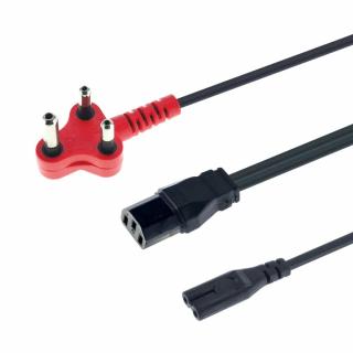 2.8M Multi-Headed Dedicated Power Cable - 1x IEC and 1x Figure 8 