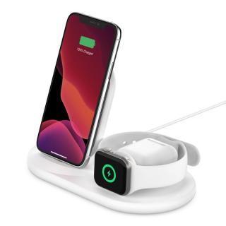 BoostCharge 3-in-1 Wireless Charger for Apple Devices - White 