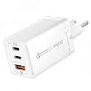 OnePlug 67W 3-Port GaN Wall Charger - White