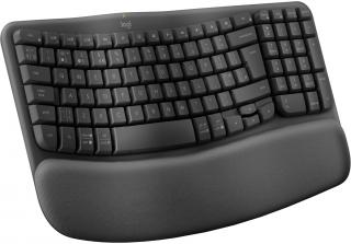 Ergo Series Wave Keys Palm Support Wireless Keyboard - Graphite 