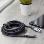 EliteLink USB-C to USB-A 5A Triple Braided Cable 1.2m - Space Grey