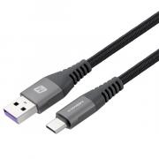 EliteLink USB-C to USB-A 5A Triple Braided Cable 2m - Space Grey