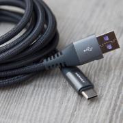 EliteLink USB-C to USB-A 5A Triple Braided Cable 2m - Space Grey