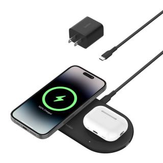 BoostCharge Pro 2-in-1 Magnetic Wireless Charging Pad with Qi2 15W 