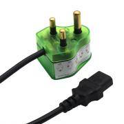 Male 3 pin Plug To Female 10A Surge Protector Kettle Plug Power Cable