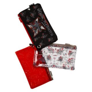 3 Piece Pencil Case Set - Ninja Black/Red 