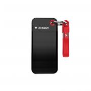 2TB M.2 USB 3.2 External Pocket Solid State Drive with Keyring and Cable attachment - Black/Red