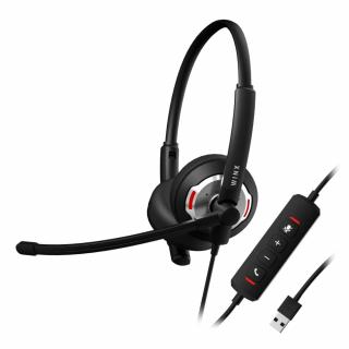 HS108 CALL Pro AI Noise Cancelling USB Headset- Black 