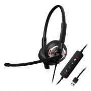 HS108 CALL Pro AI Noise Cancelling USB Headset- Black